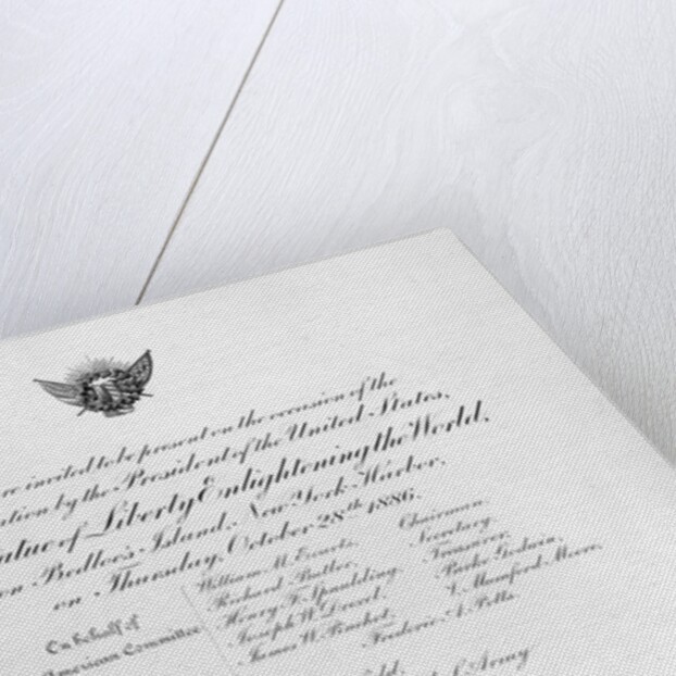 Invitation to the Inauguration of the Statue of Liberty by Anonymous