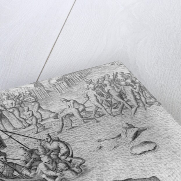 Johannes Staden Tries to Swim to a French Boat to Escape the Indians by Theodor de Bry From America by Anonymous