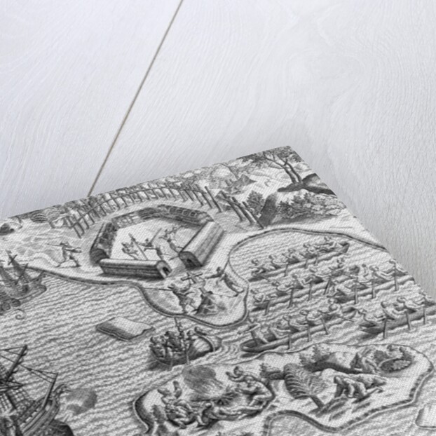 Johannes Staden Arrives at Saint Catherines Island by Theodor de Bry From America by Anonymous