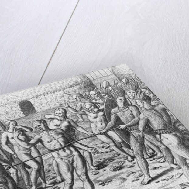 Engraving of Tupinamba Indians Executing a Prisoner by Theodor de Bry