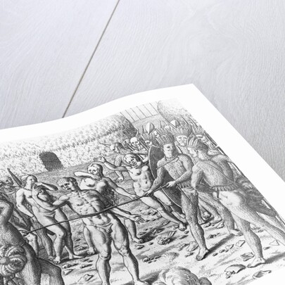 Engraving of Tupinamba Indians Executing a Prisoner by Theodor de Bry