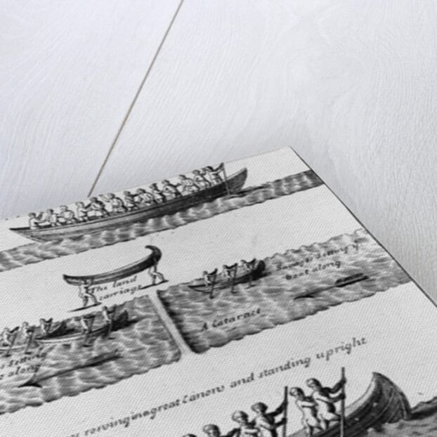 Engraving of Iroquois Indians Canoeing by Anonymous