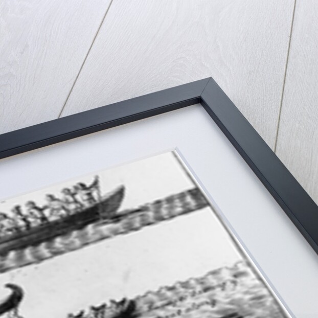 Engraving of Iroquois Indians Canoeing by Anonymous