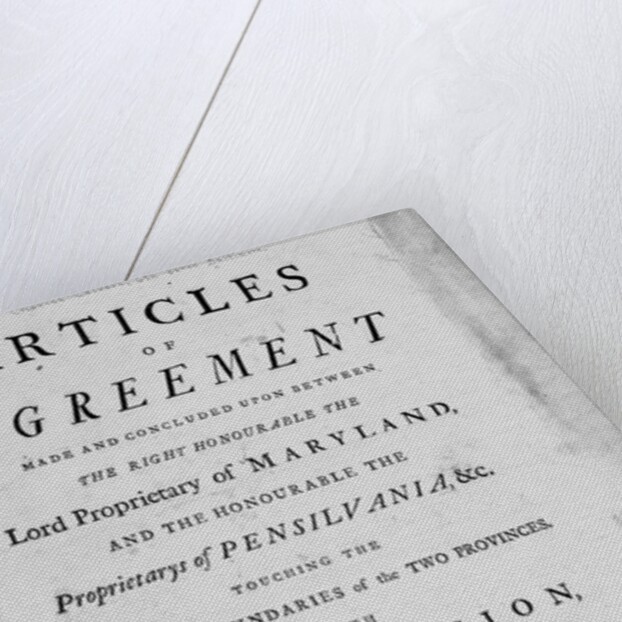 Title Page Woodcut by Benjamin Franklin of the "Articles of Agreement...Maryland and Pensilvania" by Anonymous