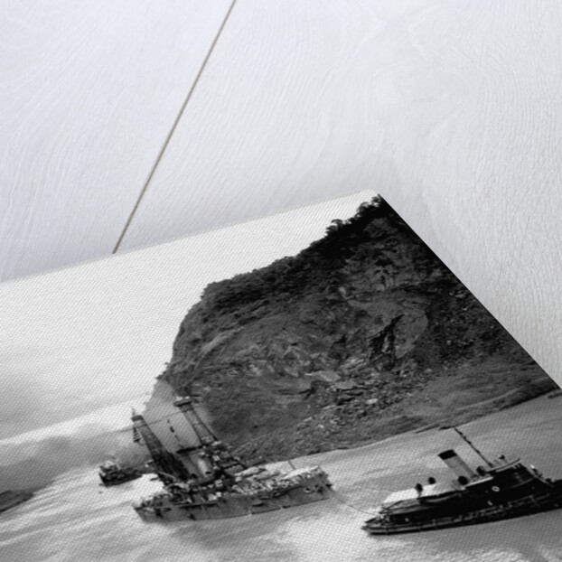 Battleship Moving Through Panama Canal, 1915 by Anonymous