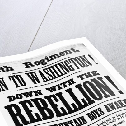 Civil War Poster Seeking Vermont 9th Infantry Recruits by Anonymous