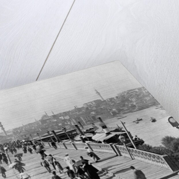 Galata Bridge Spanning Golden Horn to Blue Mosque by Anonymous