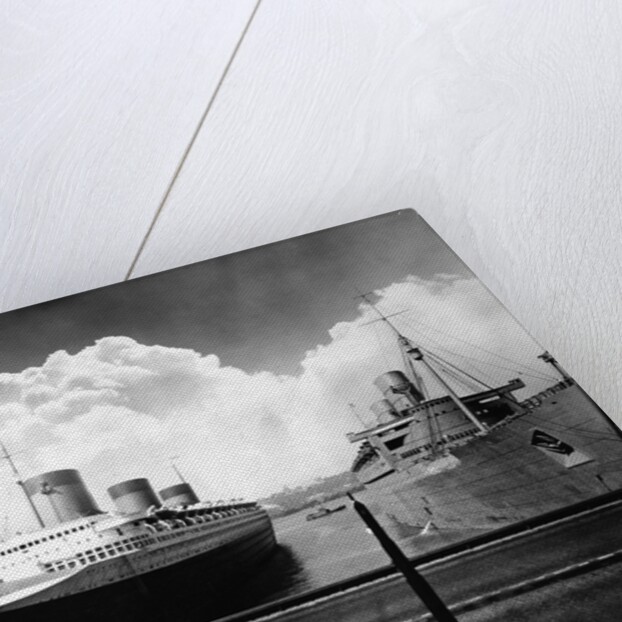 Ocean Liners in New York Port by Anonymous