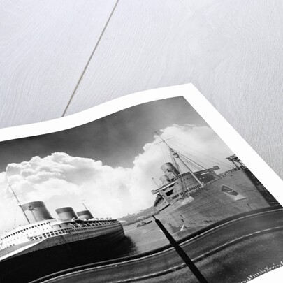 Ocean Liners in New York Port by Anonymous