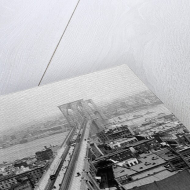 Pedestrians Crossing East River Using Brooklyn Bridge by Anonymous