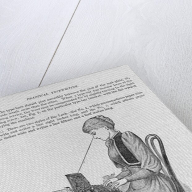 Nineteenth Century Book Illustration of a Woman at a Typewriter by Anonymous