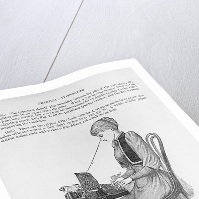 Nineteenth Century Book Illustration of a Woman at a Typewriter by Anonymous