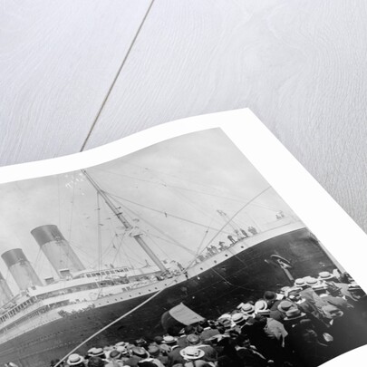 Crowds Looking at the Olympic Ocean Liner by Anonymous
