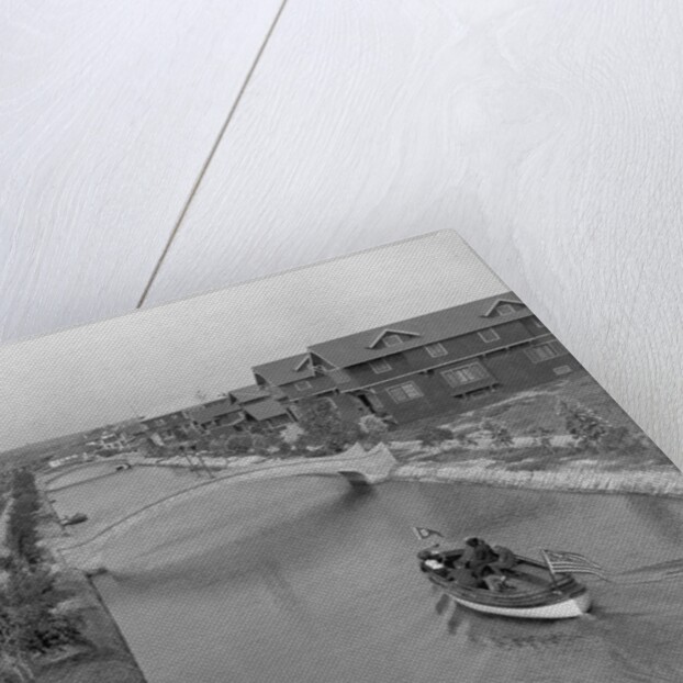 Boat on Aldebaran Canal Passing Houses in Venice, California by Anonymous