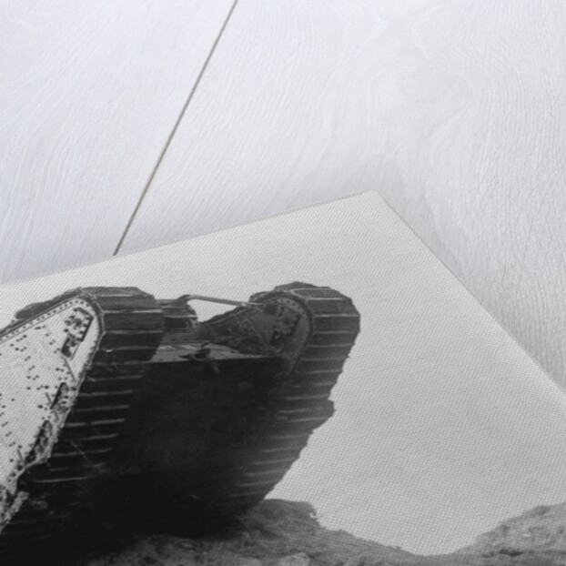 British Mark IV Tank Rolling over Hillside by Anonymous