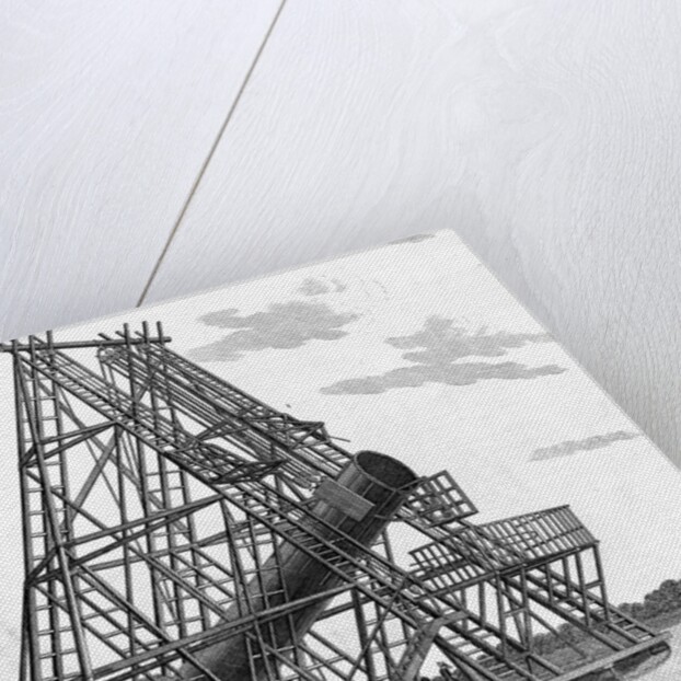 Eighteenth Century Engraving "View of Herschell's Forty Feet Telescope" by Anonymous