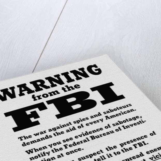 FBI Poster Warning Against Espionage by Anonymous