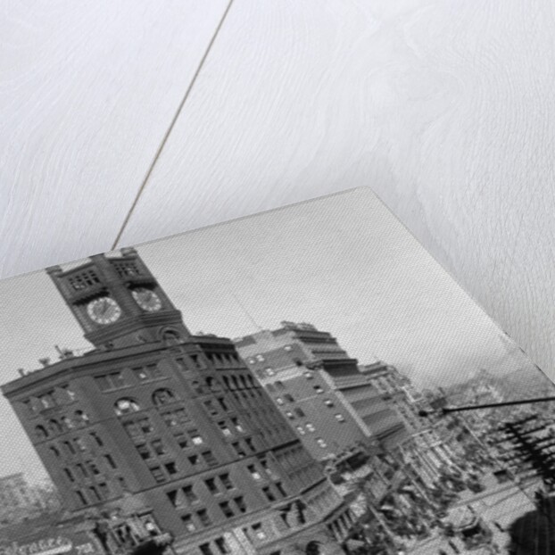 Chronicle Building Clock Tower Dominates Market Street by Anonymous