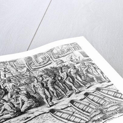Indians Cooking, Eating, and Relaxing by Theodor de Bry From America by Anonymous