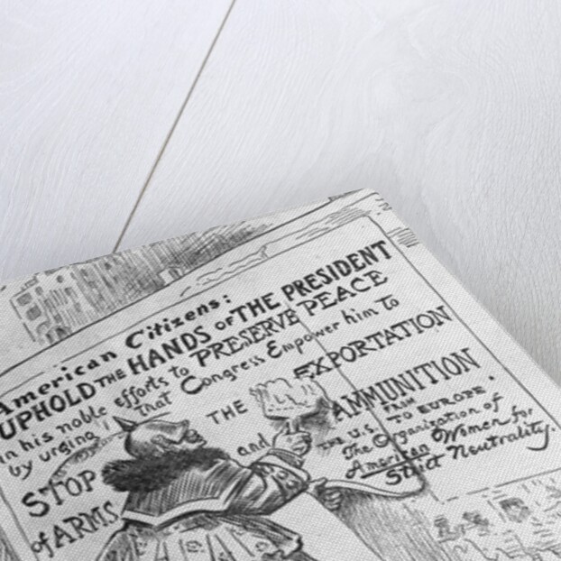 Misguided Lady Putting Up Poster Political Cartoon by Anonymous