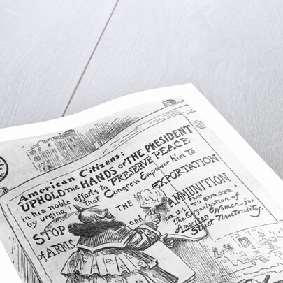 Misguided Lady Putting Up Poster Political Cartoon by Anonymous