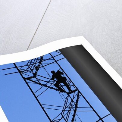 Steelworker Assembling Scaffolding by Anonymous