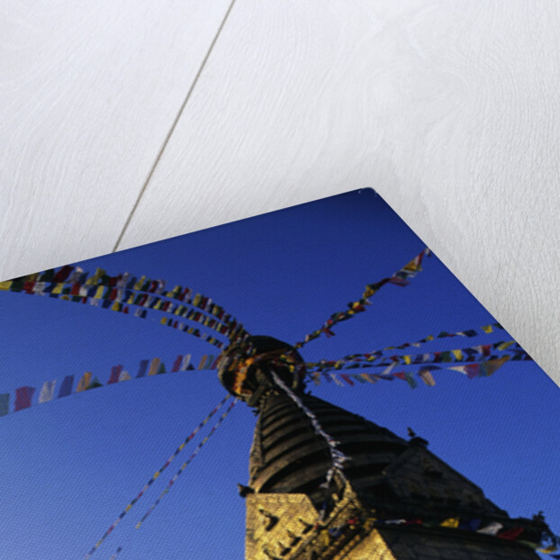 Prayer Flags Hanging from Swayambhunath Stupa by Anonymous