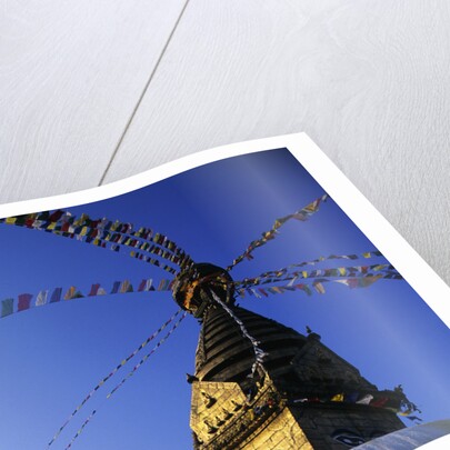Prayer Flags Hanging from Swayambhunath Stupa by Anonymous