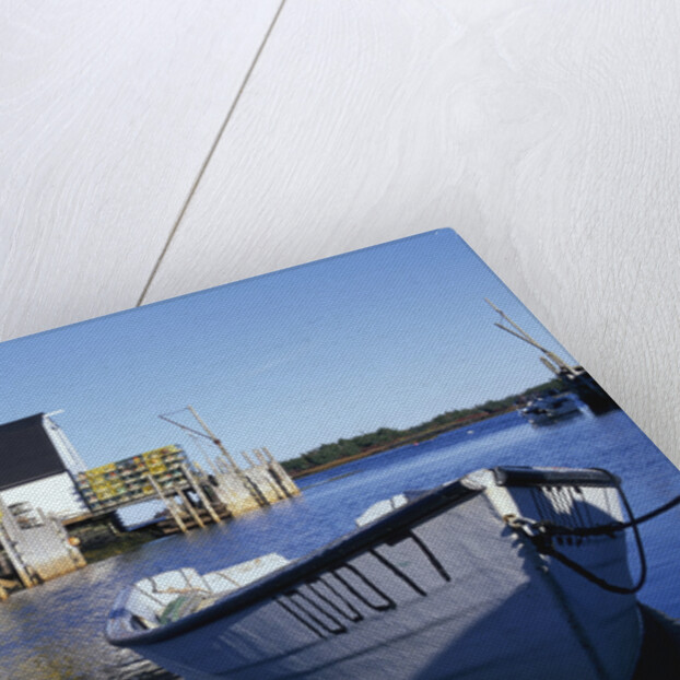 Boat and Fishermen's Wharf in Nova Scotia by Anonymous