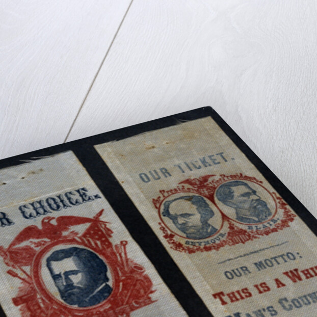 Patriotic and Racist Seymore-Blair 1868 Campaign Ribbons by Anonymous