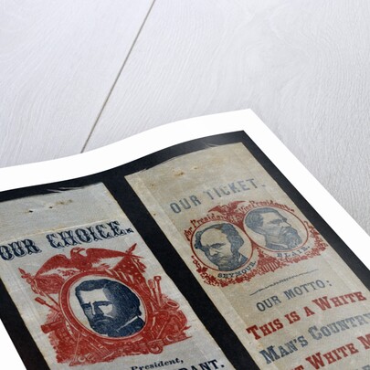 Patriotic and Racist Seymore-Blair 1868 Campaign Ribbons by Anonymous