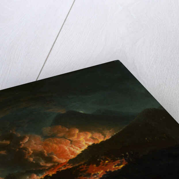 Vesuvius Erupting at Night, Observed by Elegant Gentlemen by J. A. Voltaire