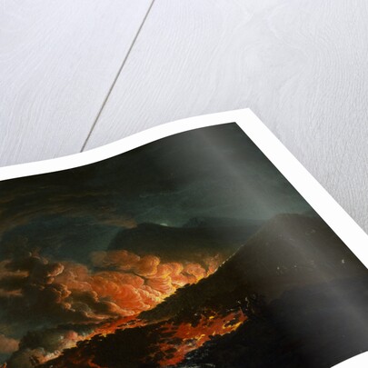 Vesuvius Erupting at Night, Observed by Elegant Gentlemen by J. A. Voltaire