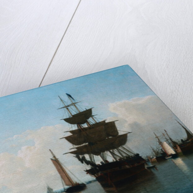 Ships at Harbor attributed to William Bradford by Anonymous