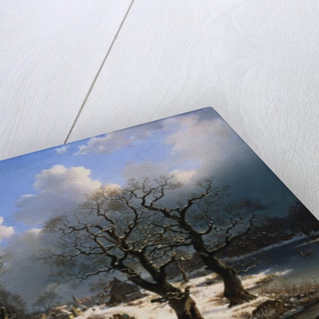 A Frozen Winter Landscape by Johannes Bartholomaus Duntze