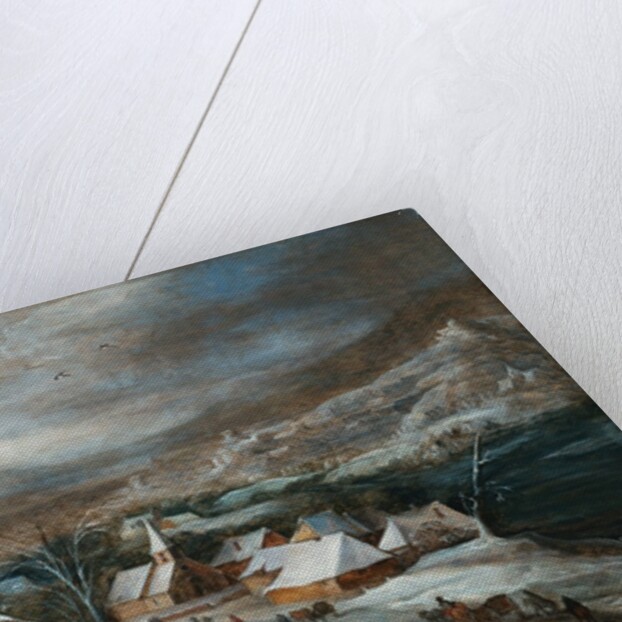 A Winter Landscape with Figures on a Road by a Village by Joos de Momper the Younger