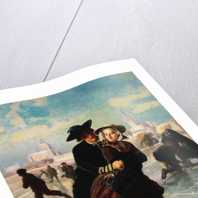 Lovers Skating by Adolf Alexander Dillens