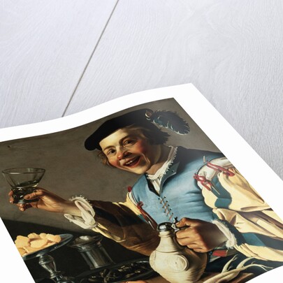 A Laughing Boy Holding a Jug and a Glass of Wine by Christiaan van Couwenbergh