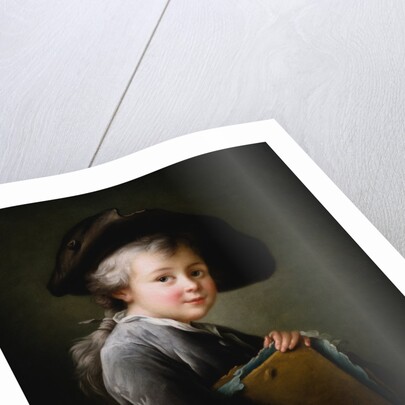 A Young Boy Holding a Portfolio by Francois-Hubert Drouais