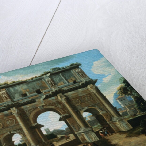 A View of the Arch of Constantine, Rome, with Figures by Niccolo Viviano Codazzi