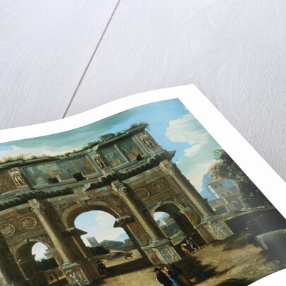 A View of the Arch of Constantine, Rome, with Figures by Niccolo Viviano Codazzi