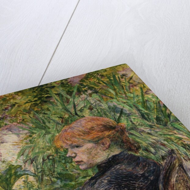 Red-Headed Woman Sitting in the Garden of Mr. Forest by Henri de Toulouse-Lautrec