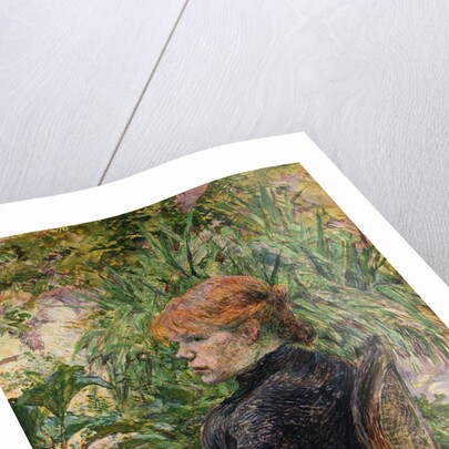 Red-Headed Woman Sitting in the Garden of Mr. Forest by Henri de Toulouse-Lautrec