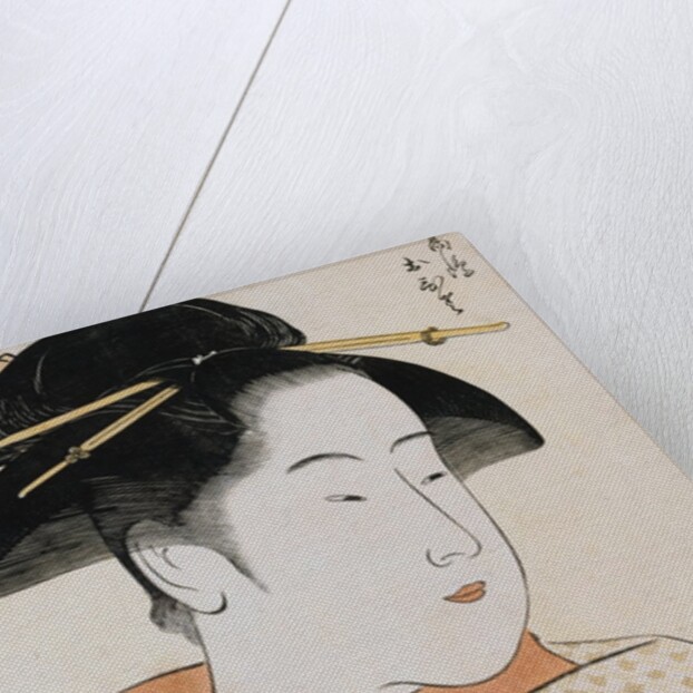 Bust Portrait of Ohisa of the Takashimaya Holding a Tobacco Pipe by Kiyomasa