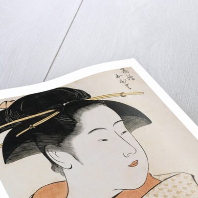 Bust Portrait of Ohisa of the Takashimaya Holding a Tobacco Pipe by Kiyomasa