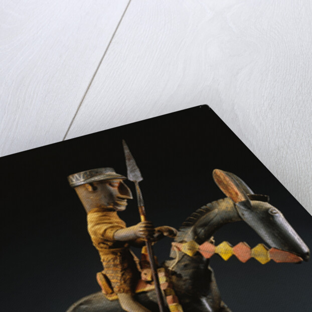 A Bamana Wood Equestrian Marionette by Anonymous