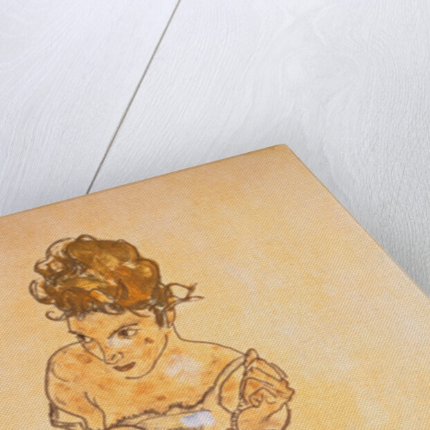 Seated Girl in Slip by Egone Schiele