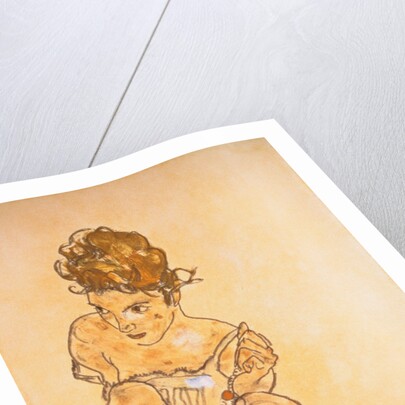Seated Girl in Slip by Egone Schiele