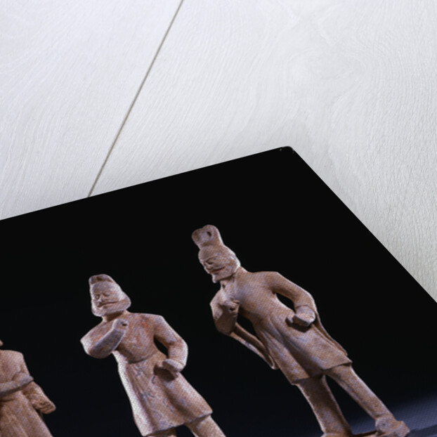 Three Unusual Painted Gray Pottery Figures of Foreigners, Tang Dynasty by Anonymous