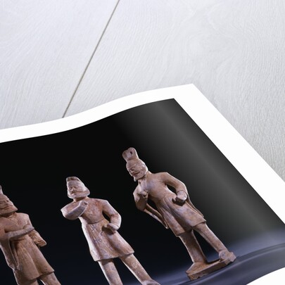 Three Unusual Painted Gray Pottery Figures of Foreigners, Tang Dynasty by Anonymous